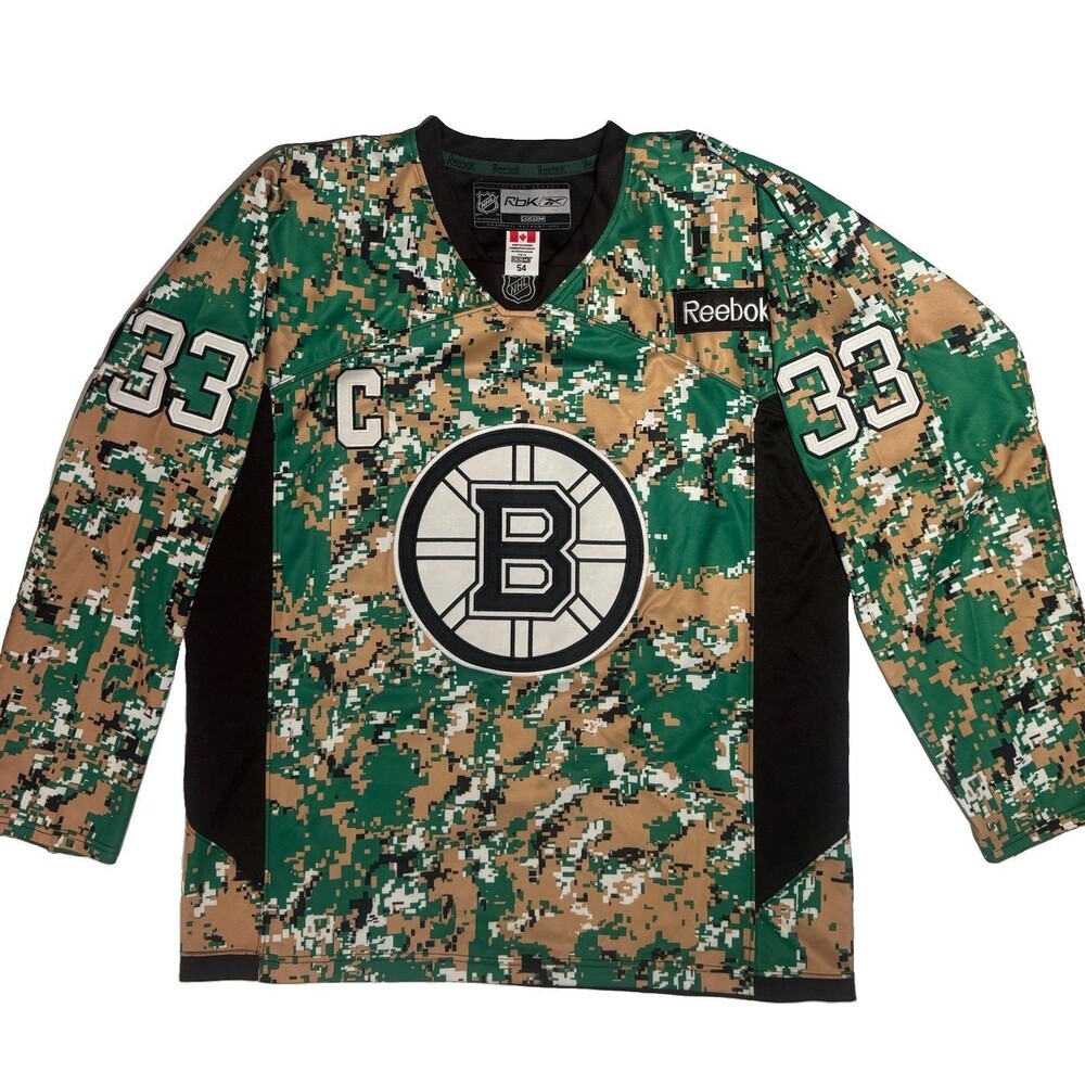 VTG Rare Boston Bruins Zdeno Chara Camo Jersey Reebok 54/ XL Authentic Canada C
